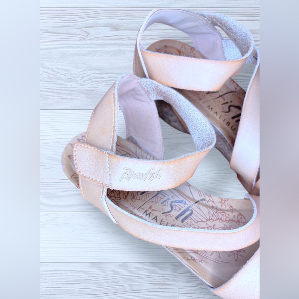 BLOWFISH MALIBU Women’s Hapuku Nude Wedge Sandals with Faux Cork Sole - Picture 4 of 15